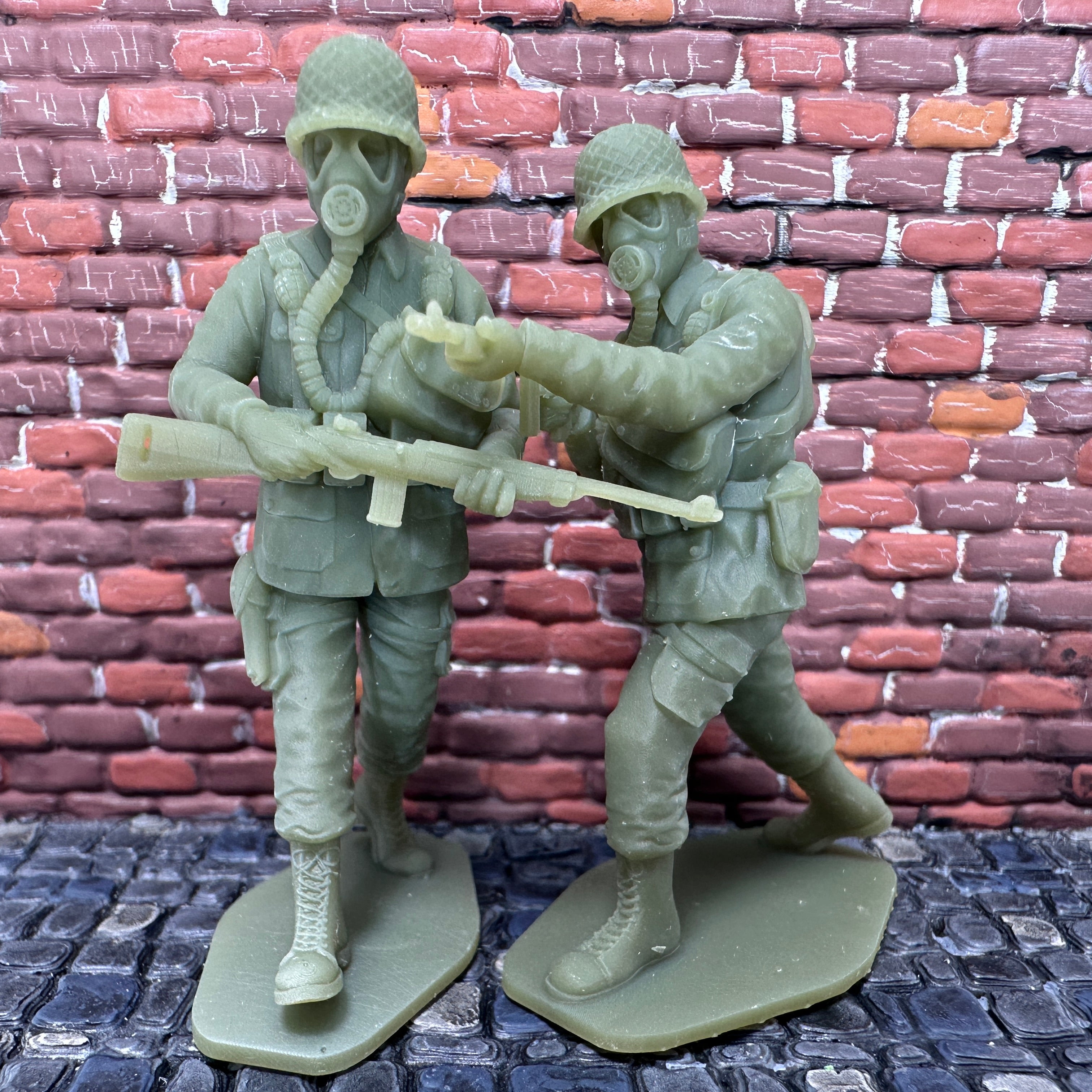 WW2 American Wearing Gas Masks