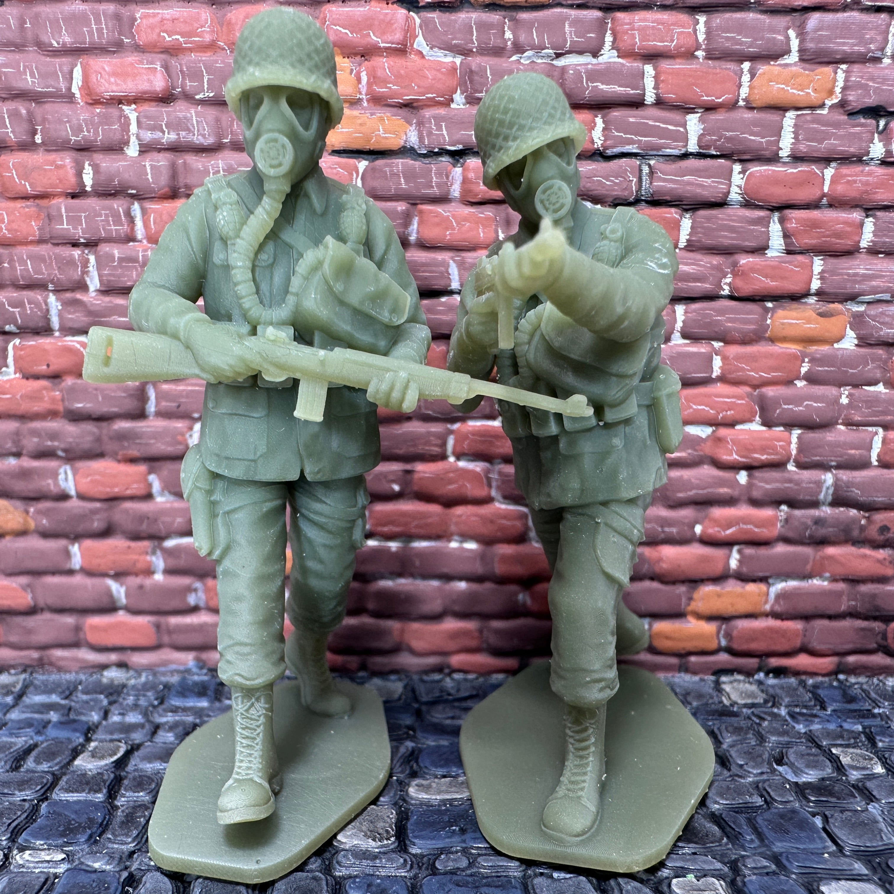 WW2 American Wearing Gas Masks