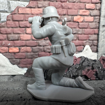 WW2 German Kneeling with Binoculars