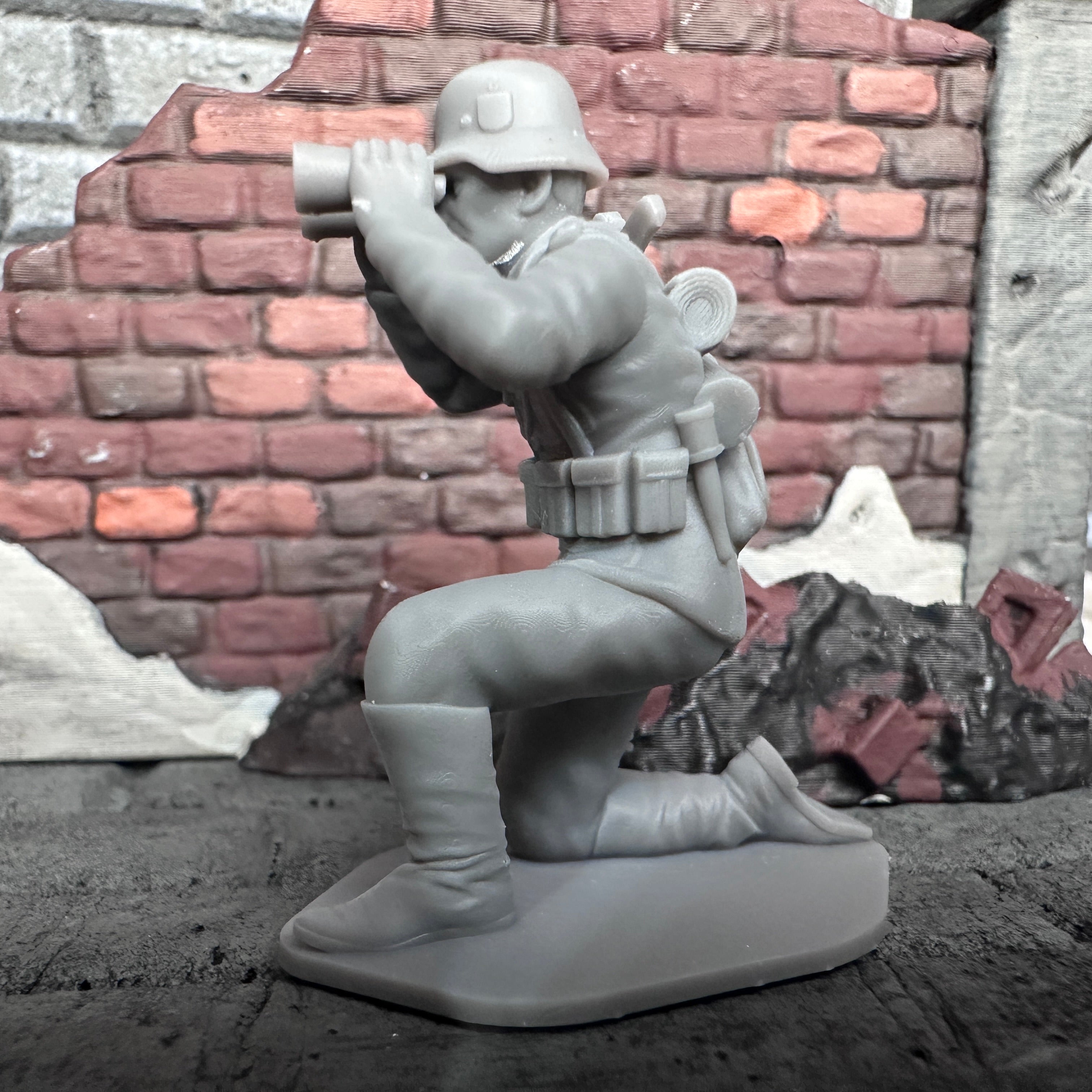 WW2 German Kneeling with Binoculars