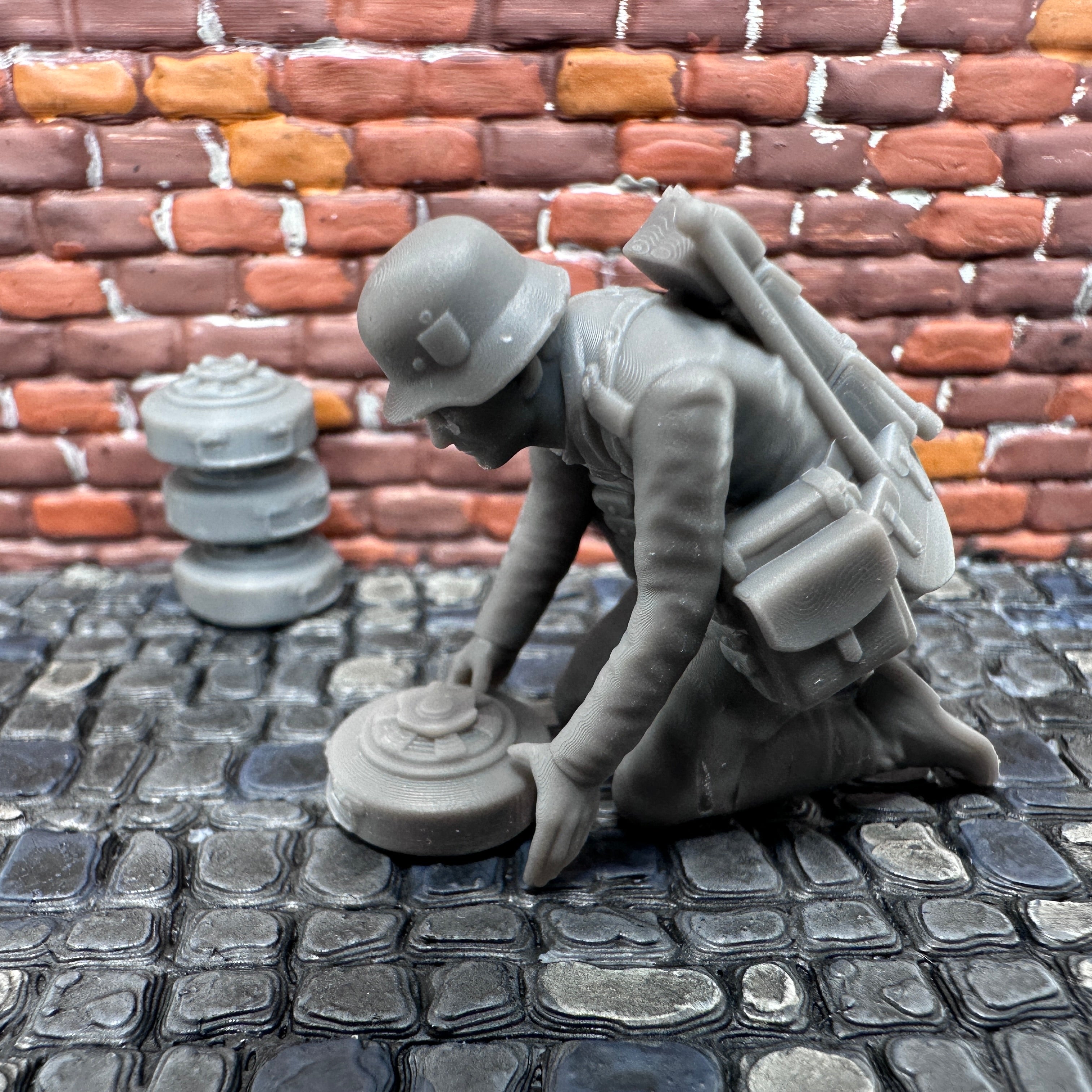 WW2 German Sapper Placing Land Mine