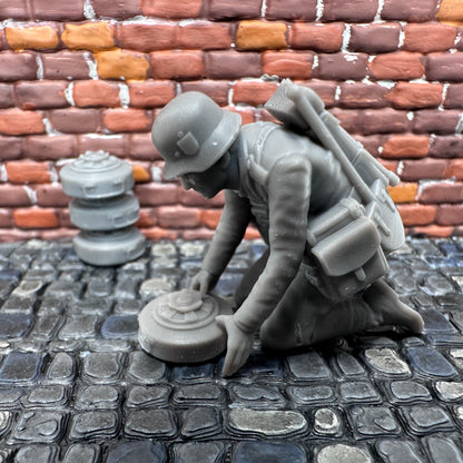 WW2 German Sapper Placing Land Mine