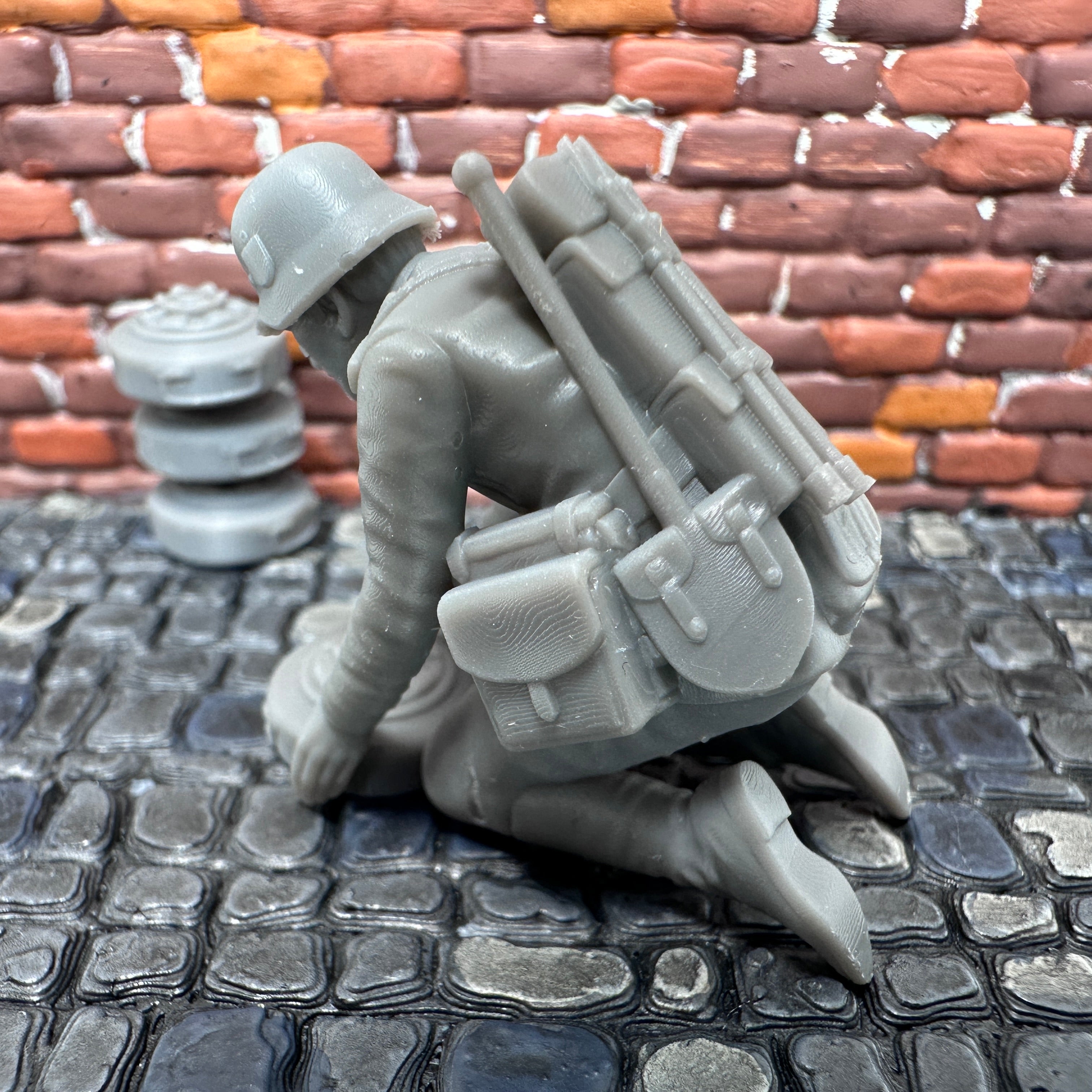 WW2 German Sapper Placing Land Mine