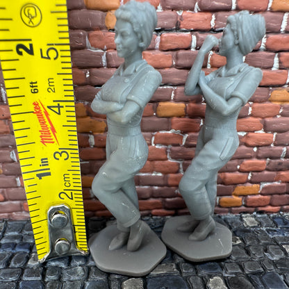 WW2 Rosie the Riveter Set 1/32 Scale Toy Soldier Civilian