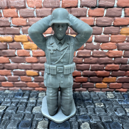 WW2 German Soldier Kneeling Surrendering