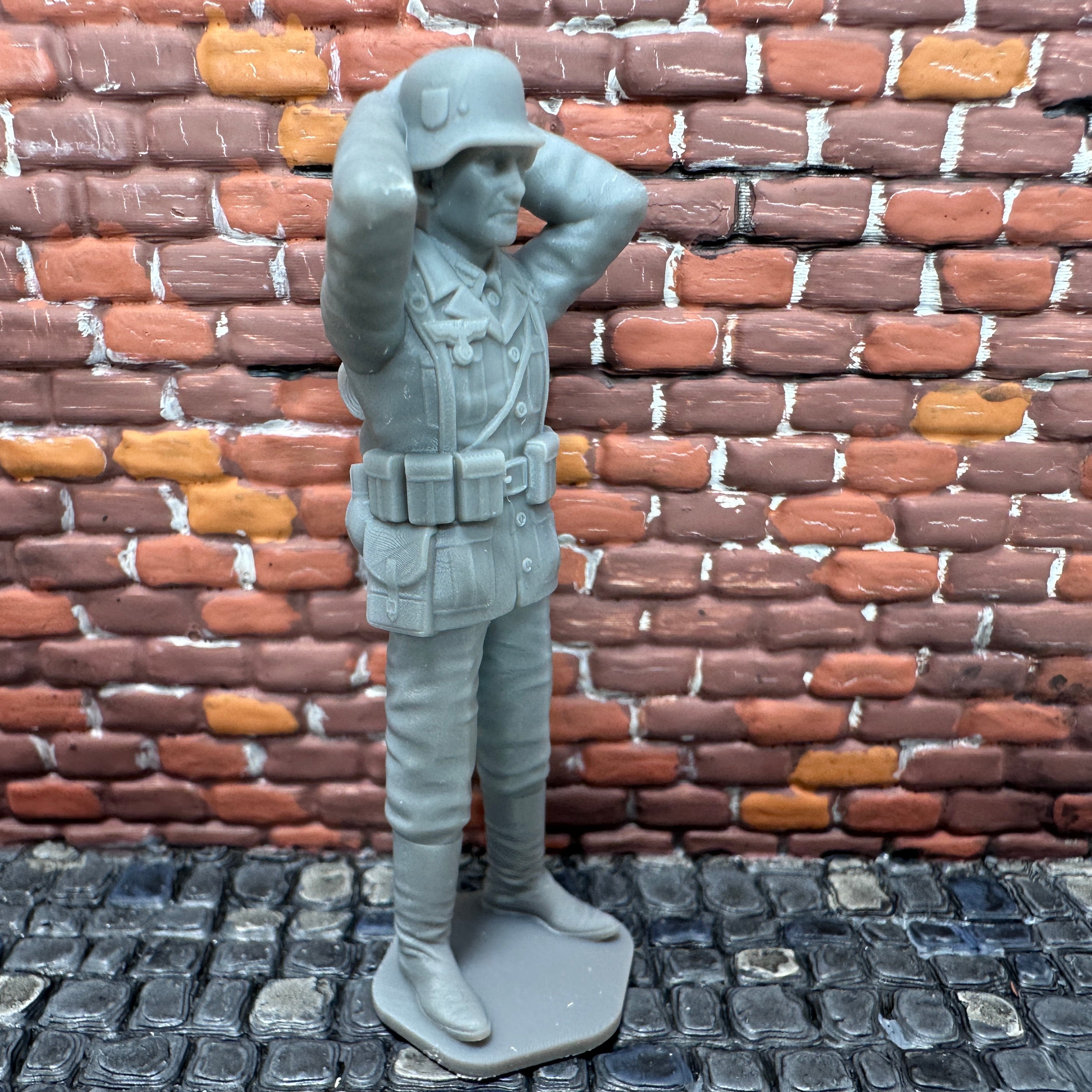 WW2 German Soldier Surrendering Hands Behind the Head