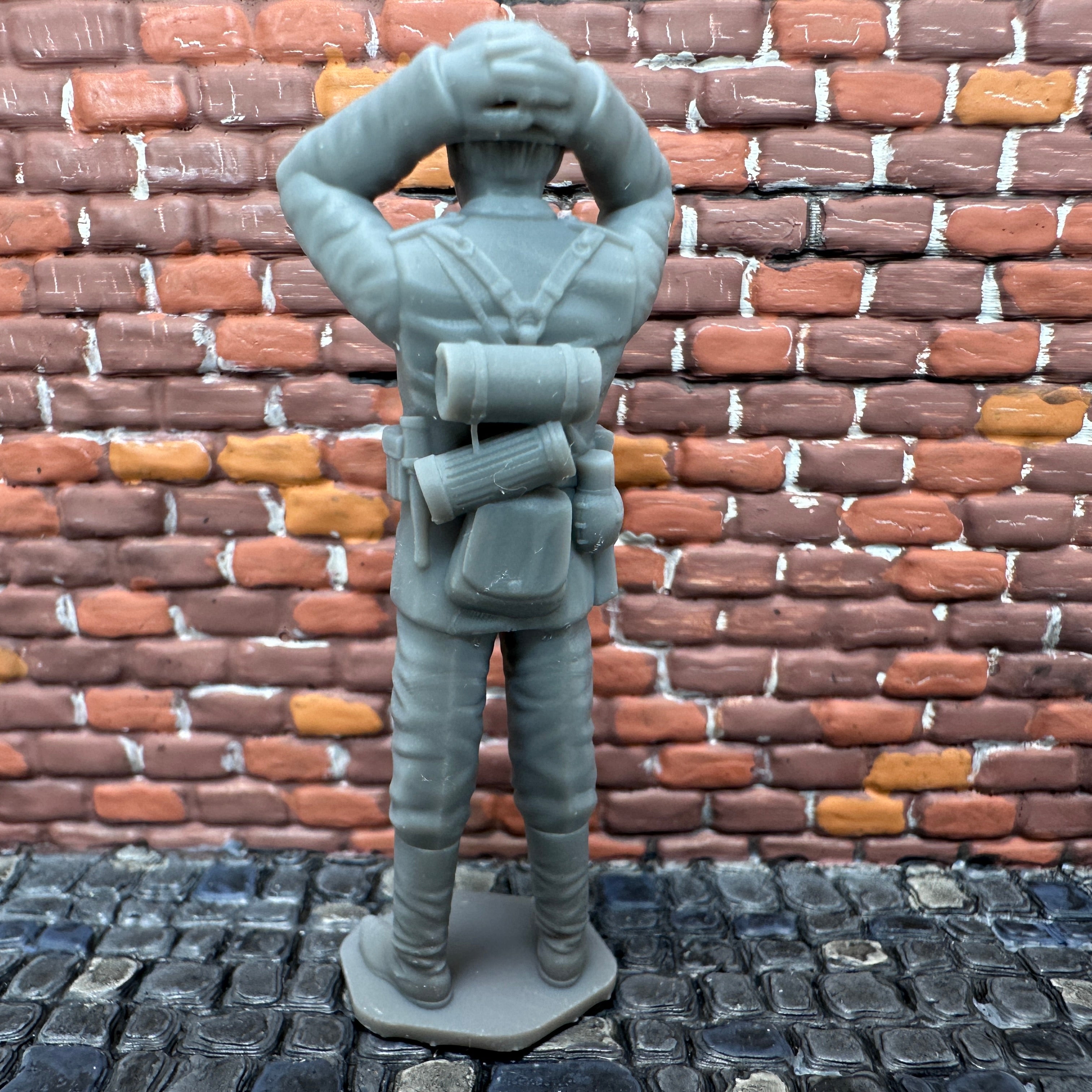 WW2 German Soldier Surrendering Hands Behind the Head
