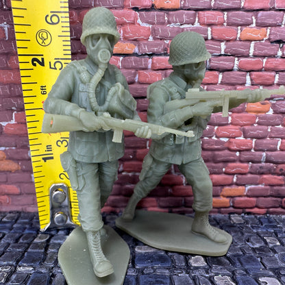 WW2 American Wearing Gas Masks